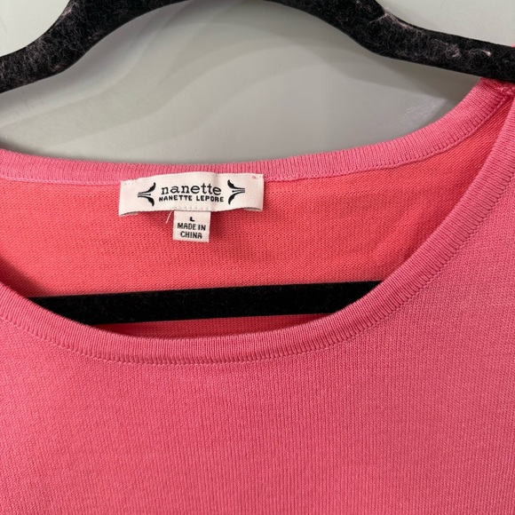 NWT Nanette Lepore Lace Puff Sleeve Sweater Pink Size Large - Picture 4 of 6